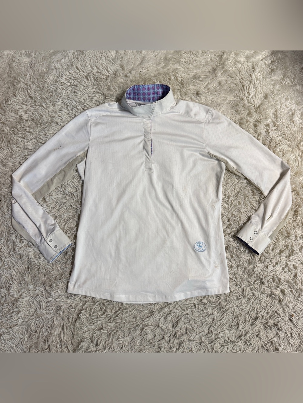 Women’s XL White Essex Classics Long Sleeve Horseback Riding Show Shirt